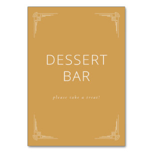 Warm Mustard Yellow Dessert Bar Sign Table Number