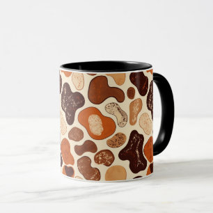 Warm Neutral Abstract Mug – Modern Organic Pattern