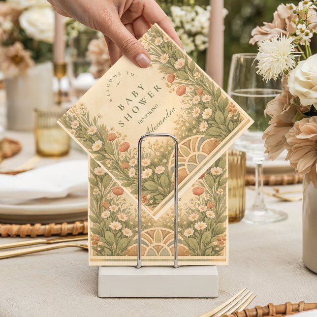 Warm Neutral Desert Botanicals Baby Shower Napkin (Creator Uploaded)