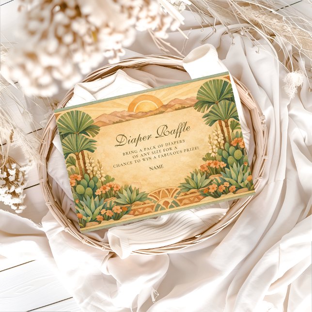 Warm Neutral Desert Canyon Diapper Raffle  Enclosure Card (Creator Uploaded)