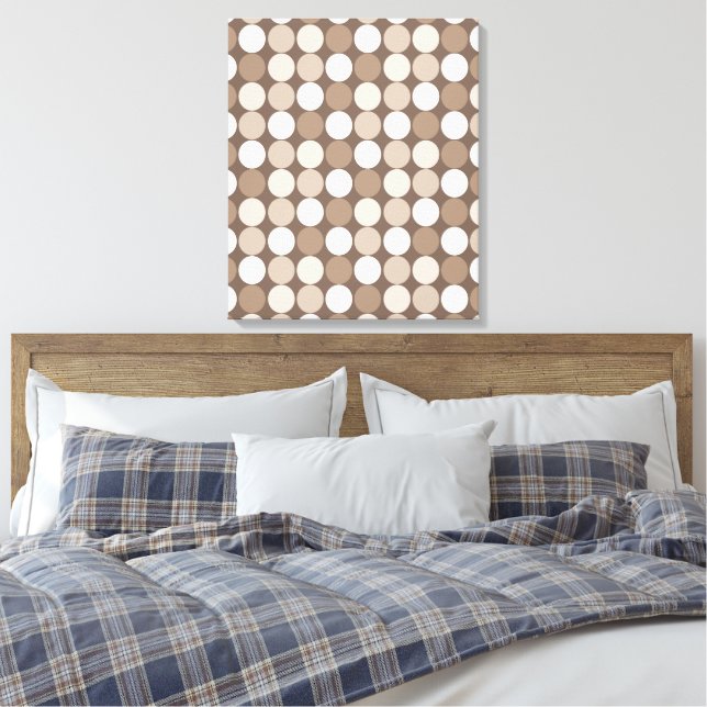 Warm Neutral Earth Geometric Circles  Canvas Print (Insitu(Bedroom))