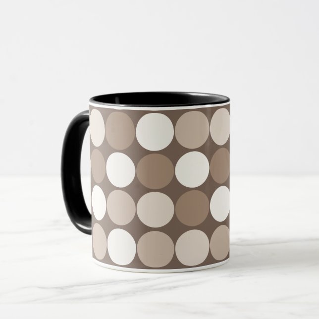 Warm Neutral Earth Geometric Circles  Mug (Front Left)