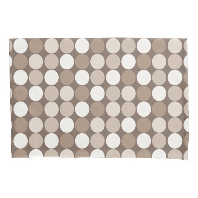 Warm Neutral Earth Geometric Circles  Pillowcase (Front)