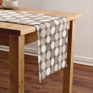 Warm Neutral Earth Geometric Circles Short Table Runner