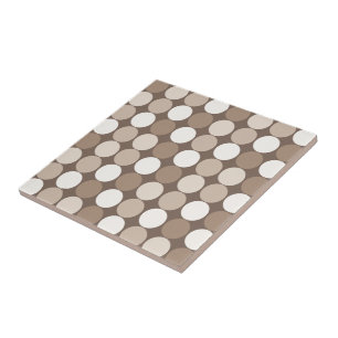 Warm Neutral Earth Geometric Circles Tile