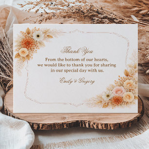 Warm Neutral Floral Appreciation Thank You Card