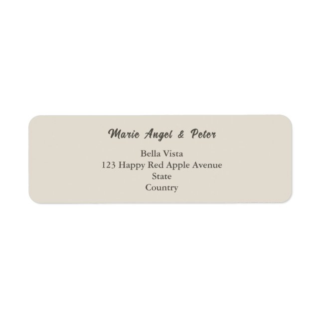 Warm Neutral Lettering Wedding Return Address (Front)