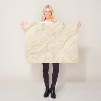 Warm Neutral Marble Refined Contemporary Look Fleece Blanket