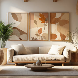 Warm Neutral Tones Art Set Rustic Minimal Prints
