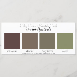 Warm Neutrals Colour Palette Swatch Card