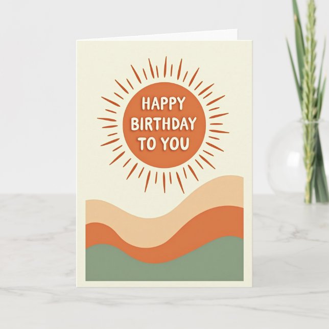 Warm Orange Birthday Card (Front)