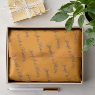 Warm Orange & Deep Blue Script Wedding Bold Energy Tissue Paper