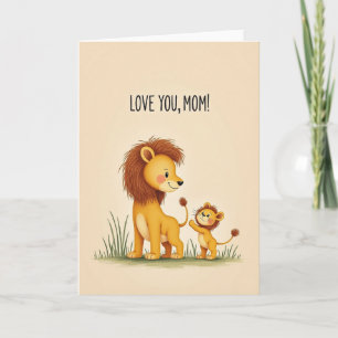 Warm Orange Furry Mum Card