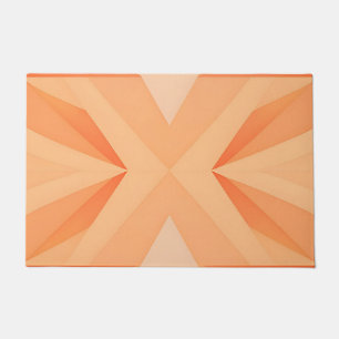 Warm Orange Geometric Starburst Abstract Doormat