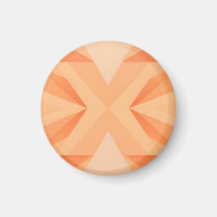 Warm Orange Geometric Starburst Abstract Magnet