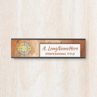 Warm Orange Modern Nameplate Professional Office 