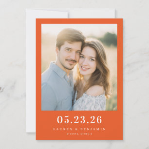 Warm Orange Modern Photo Save The Date