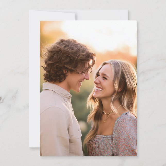 Warm Orange Romantic Photo Invitation (Front)