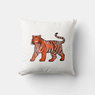 Warm Orange Tiger Cushion