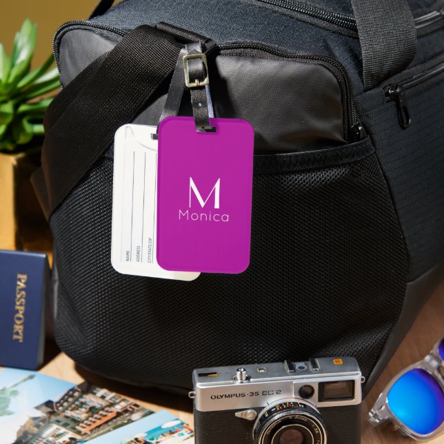  Warm  orchid  - personalised  Luggage Tag (Front & Back)