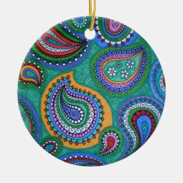 Warm Paisley Ornament (Front)