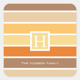 Warm Pastel Autumn Colour Palette   Personalised Square Sticker