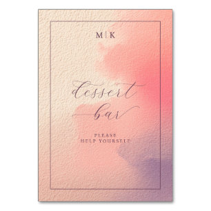 Warm Pastel Dessert Bar Sign Table Number