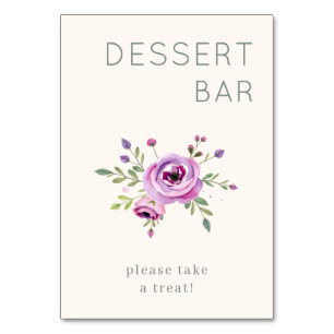 Warm Pastel Floral Watercolor Table Number