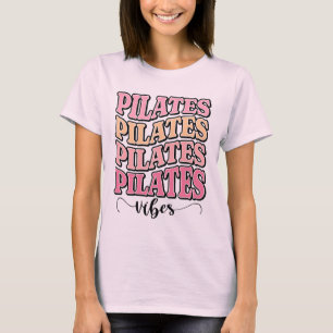Warm Pastel Retro Wavy Pilates Typography Aestheti T-Shirt