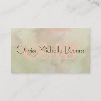 Warm Pastels Olive Peach Cloud Business Cards