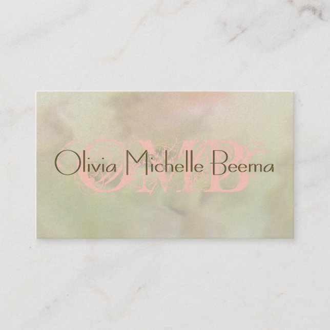 Warm Pastels Olive Peach Cloud Business Cards (Front)