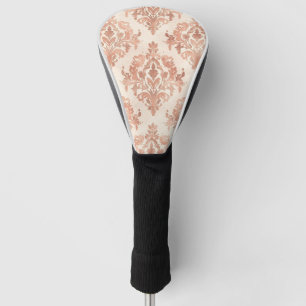 Warm Peach Damask Watercolor Ornamental Pattern Golf Head Cover