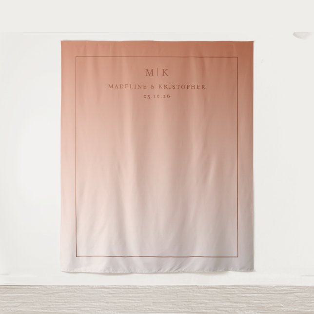 Warm Peach Minimalist Gradient Tapestry (Front)