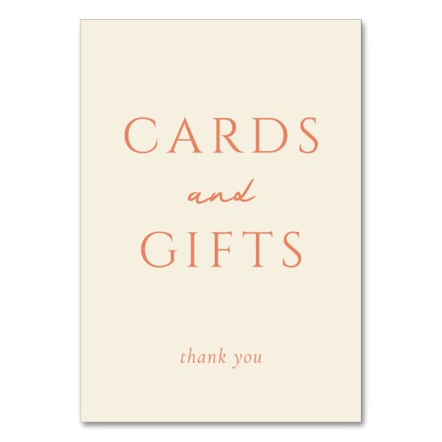 Warm Peach Minimalist Thank You Card (Front)