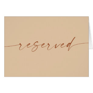 Warm Peach Sand Reserved Sign Desert Wedding