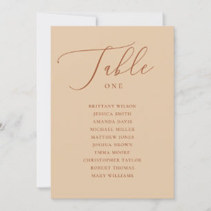 Warm Peach Sand Seating Chart   Desert Wedding Invitation