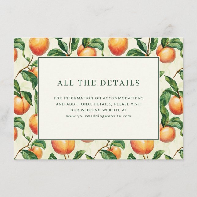 Warm Peach Watercolor Botanical Enclosure Card (Front)