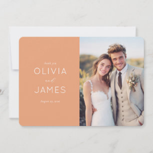 Warm Peach Wedding Gratitude Thank You Card