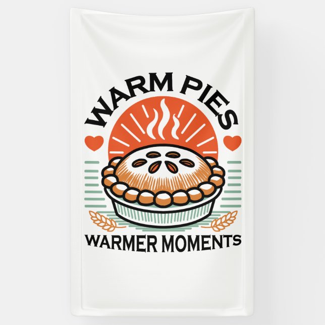 Warm Pies Warmer Moments – Cosy Autumn Design Banner (Vertical)