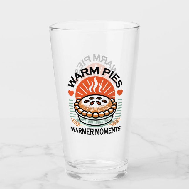 Warm Pies Warmer Moments – Cosy Autumn Design Glass (Front)