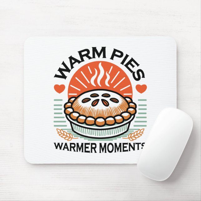 Warm Pies Warmer Moments – Cosy Autumn Design Mouse Mat (With Mouse)