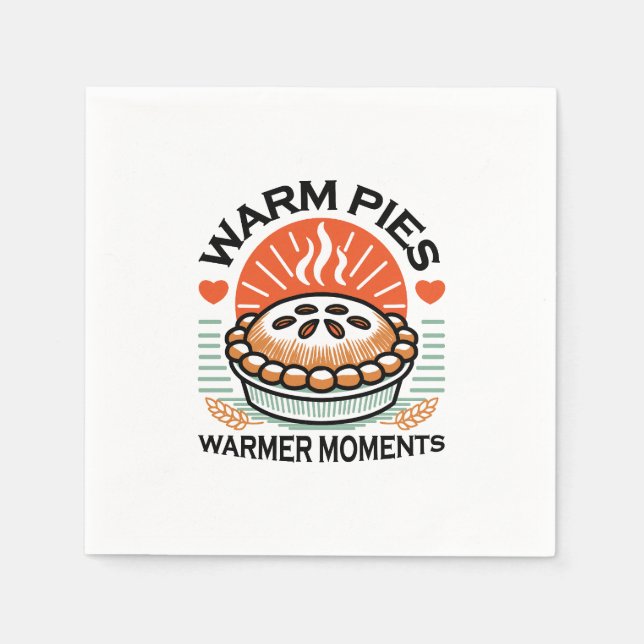 Warm Pies Warmer Moments – Cosy Autumn Design Napkin (Front)