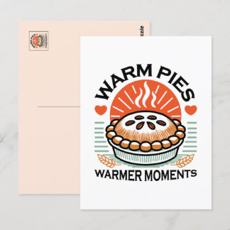 Warm Pies Warmer Moments – Cosy Autumn Design Postcard