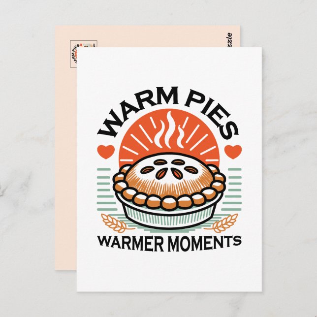 Warm Pies Warmer Moments – Cosy Autumn Design Postcard (Front/Back)