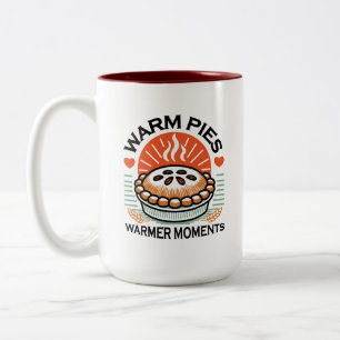 Warm Pies Warmer Moments – Cosy Autumn Design Two-Tone Coffee Mug