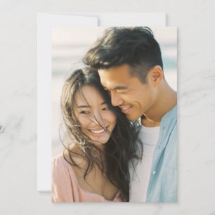 Warm Pink Blue Affectionate Photo Invitation