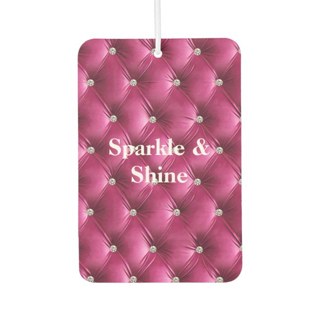 Warm Pink Faux Velvet Car Air Freshener (Front)