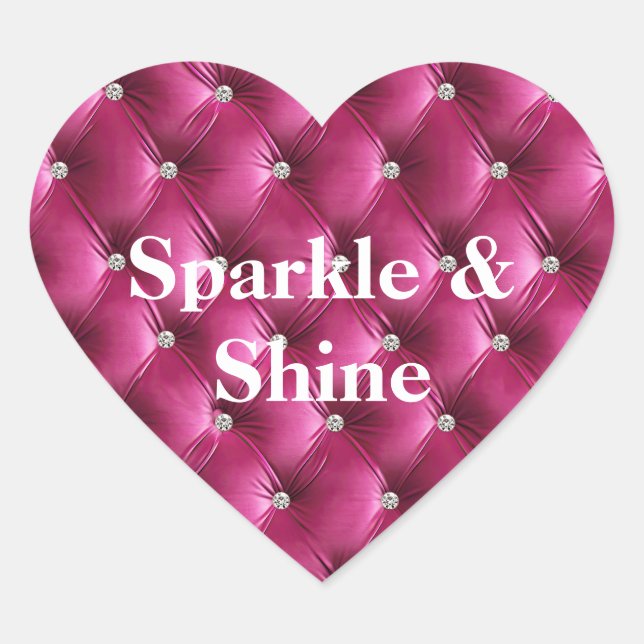 Warm Pink Faux Velvet Heart Sticker (Front)