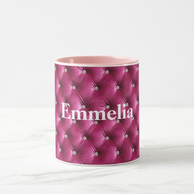 Warm Pink Faux Velvet Mug (Center)