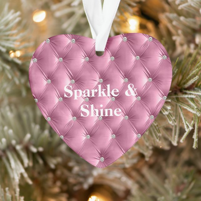Warm Pink Faux Velvet Ornament (Tree)